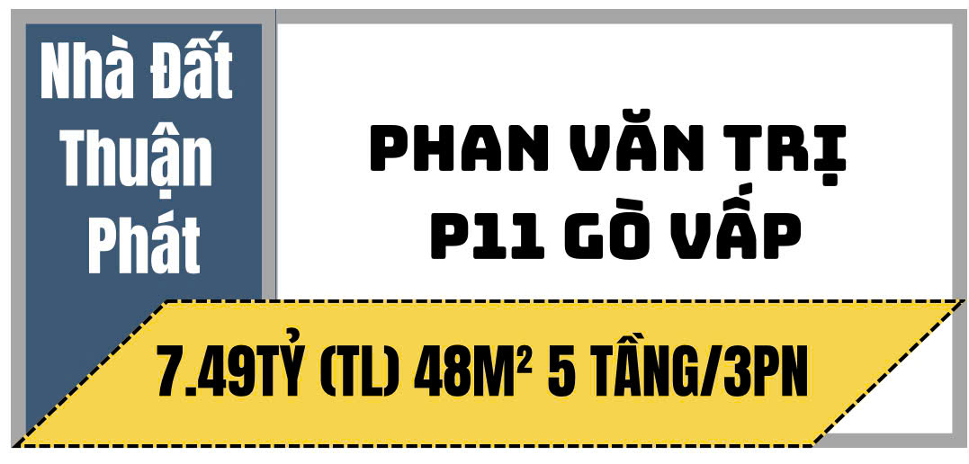 HIẾM!  Chỉ 7.49 tỷ TL! 48M², 5 Tầng/3PN – HẺM XE HƠI – PHAN VĂN TRI, Gò Vấp! - Ảnh chính